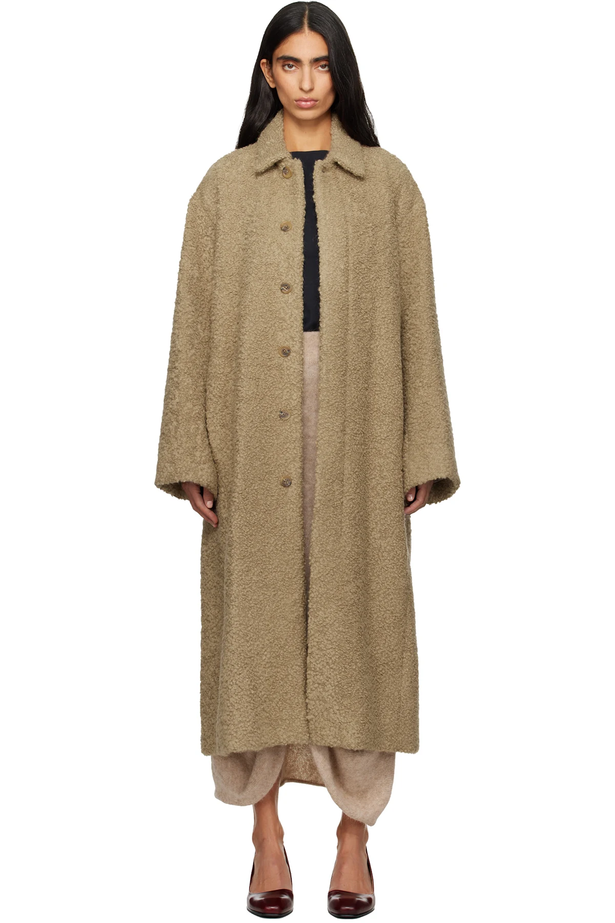 Beige Boucle Coat