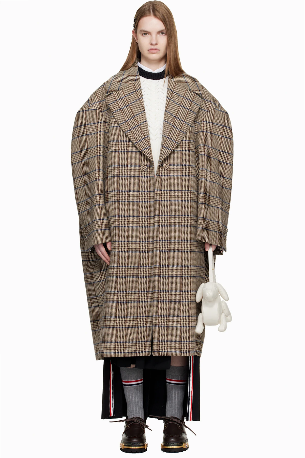 Brown Hunting Tweed Cocoon Coat