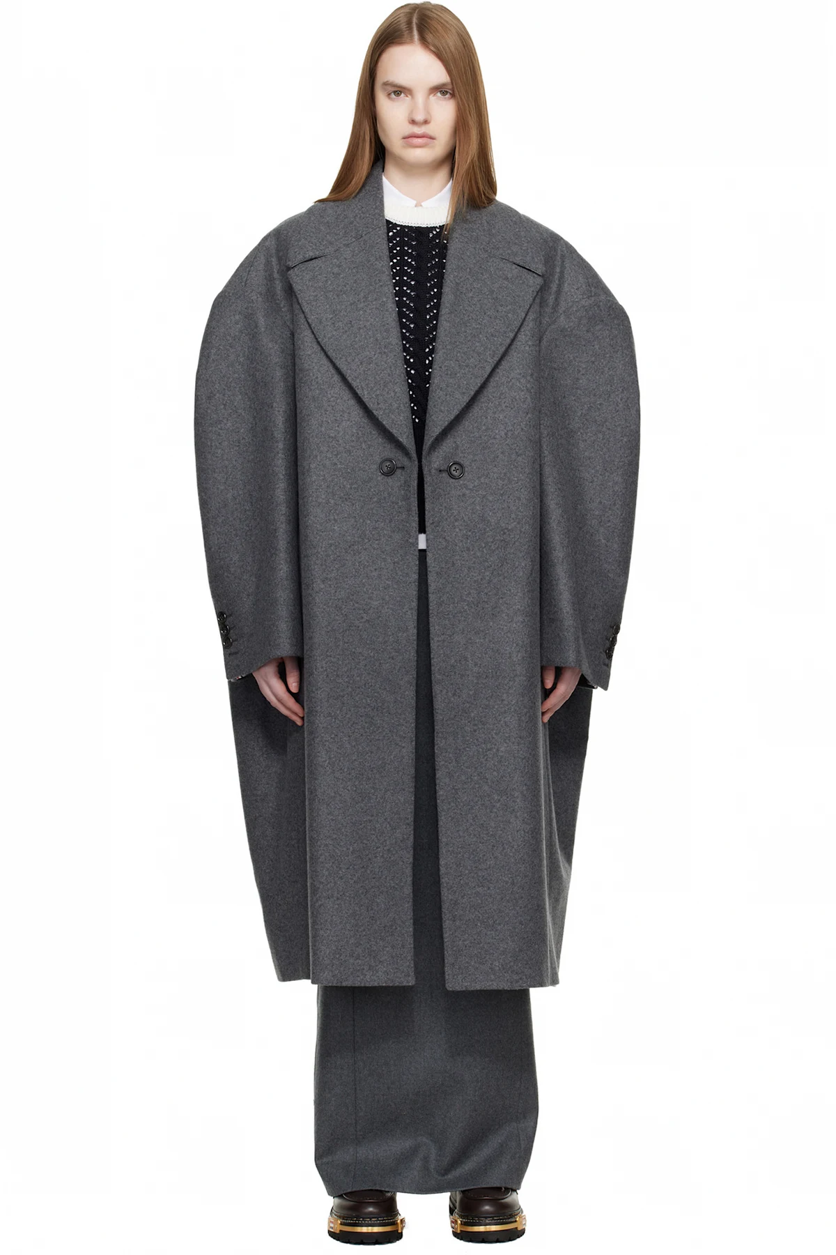Gray Melton Cocoon Coat