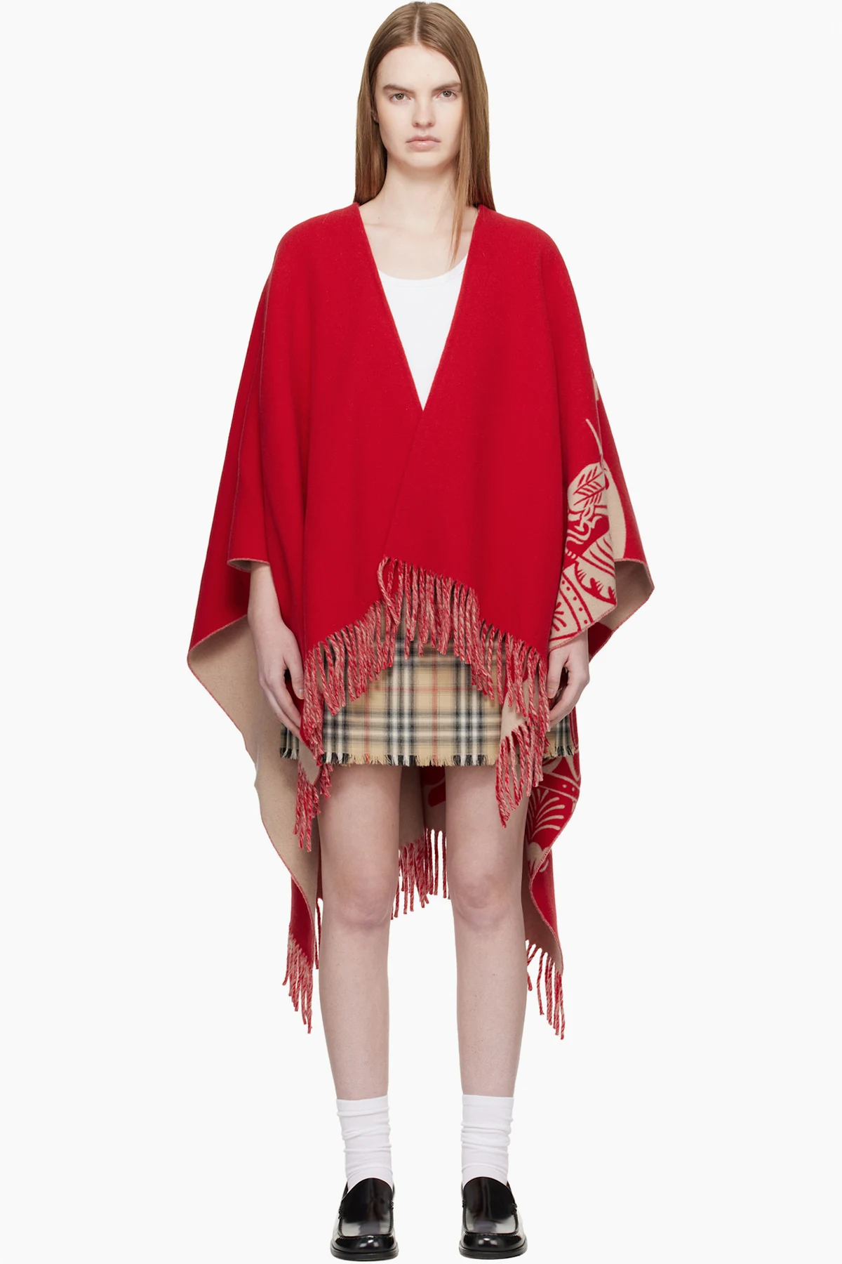 Red EKD Wool Cashmere Cape