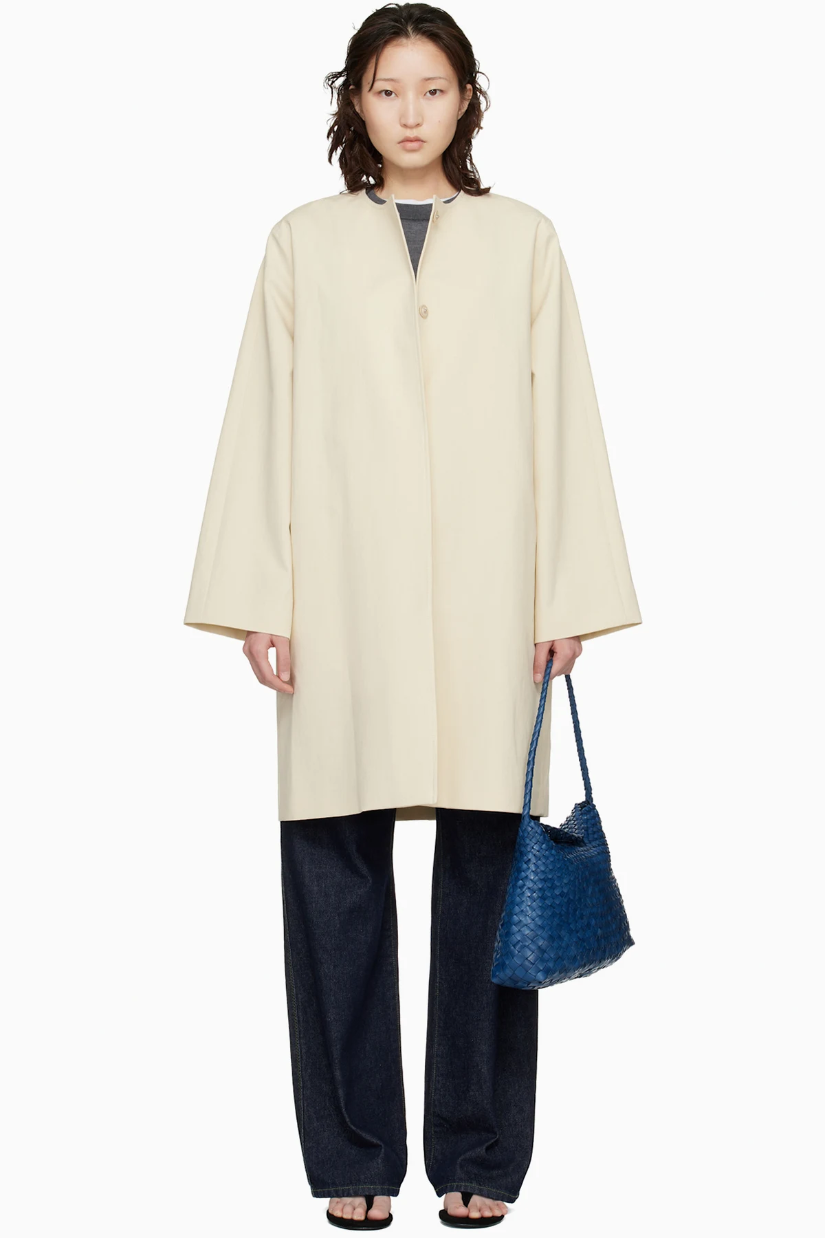 Beige Merill Cotton Gabardine Coat