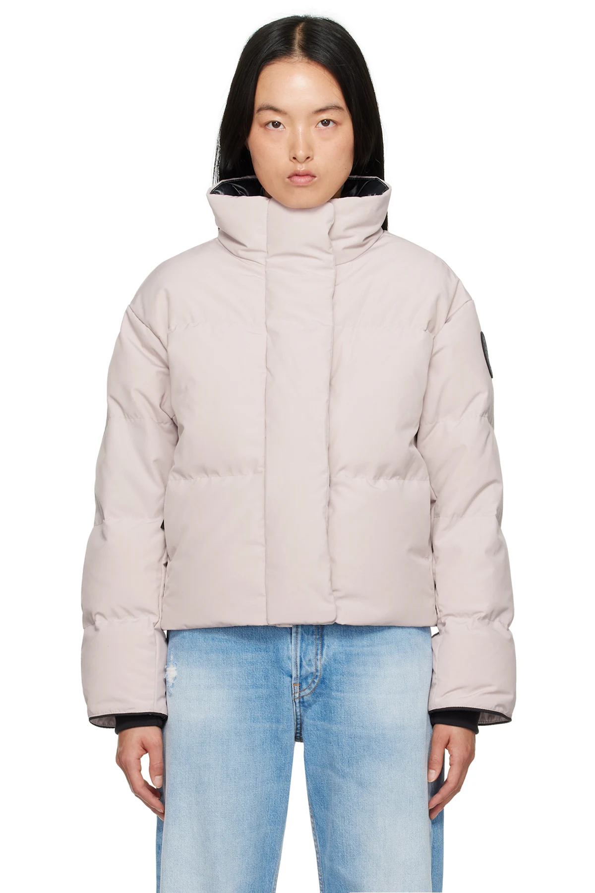 Pink 'Black Label' Grandview Cropped Down Jacket