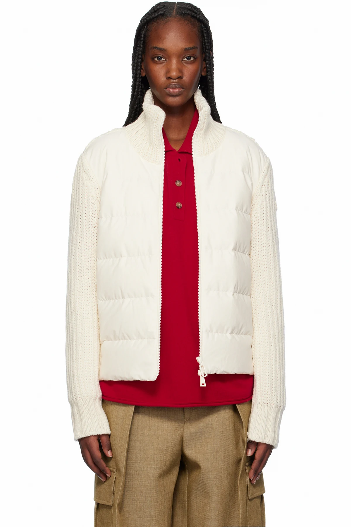 Off-White Padded Wool & Cashmere Zip-Up Down Cardigan