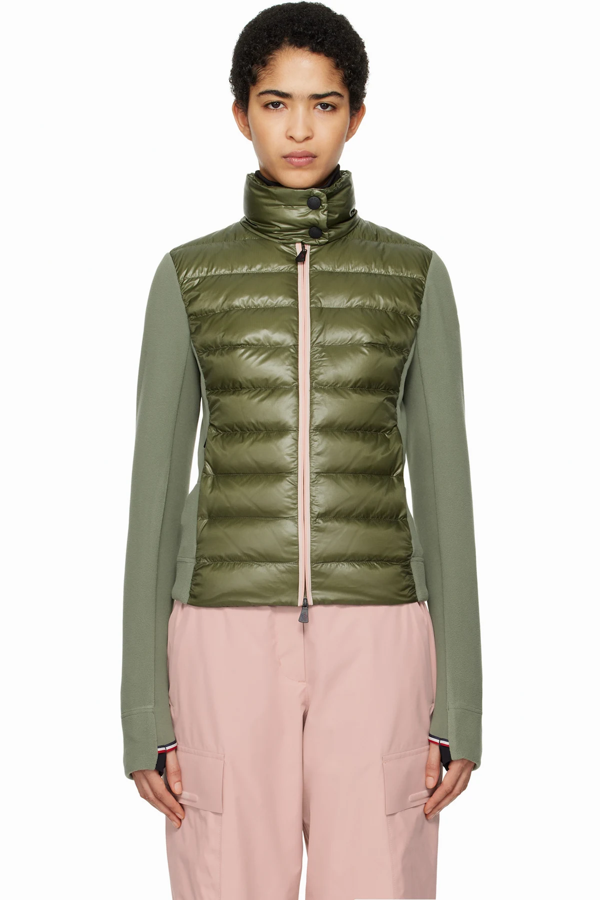 Green Padded Zip-Up Down Jacket