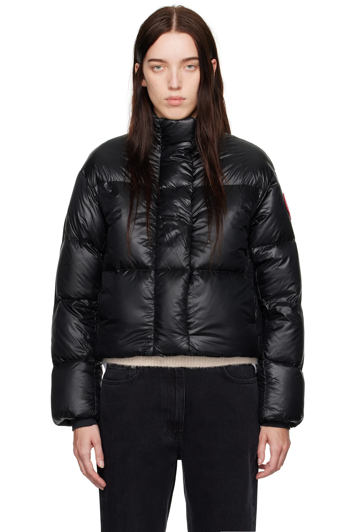 Black Cypress Cropped Puffer Down Jacket