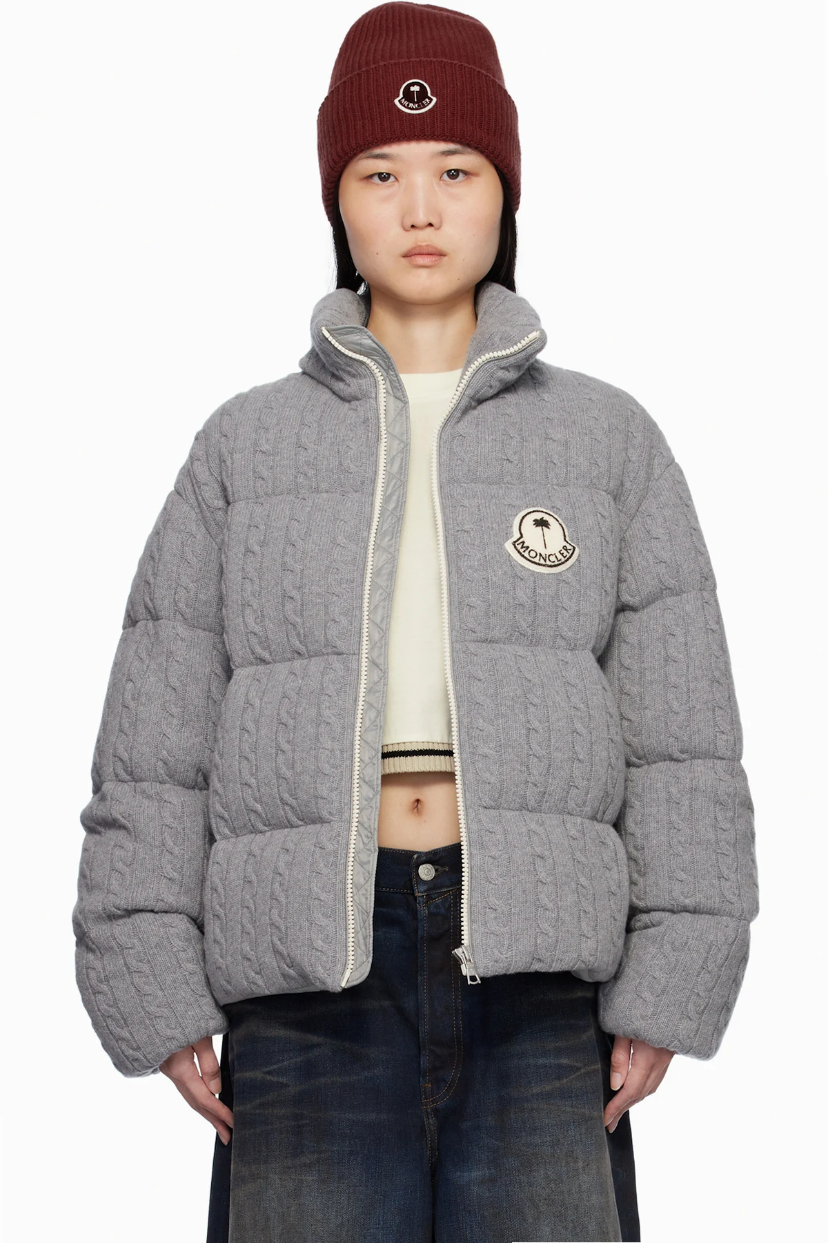 Moncler x Palm Angels Gray Austru Down Jacket