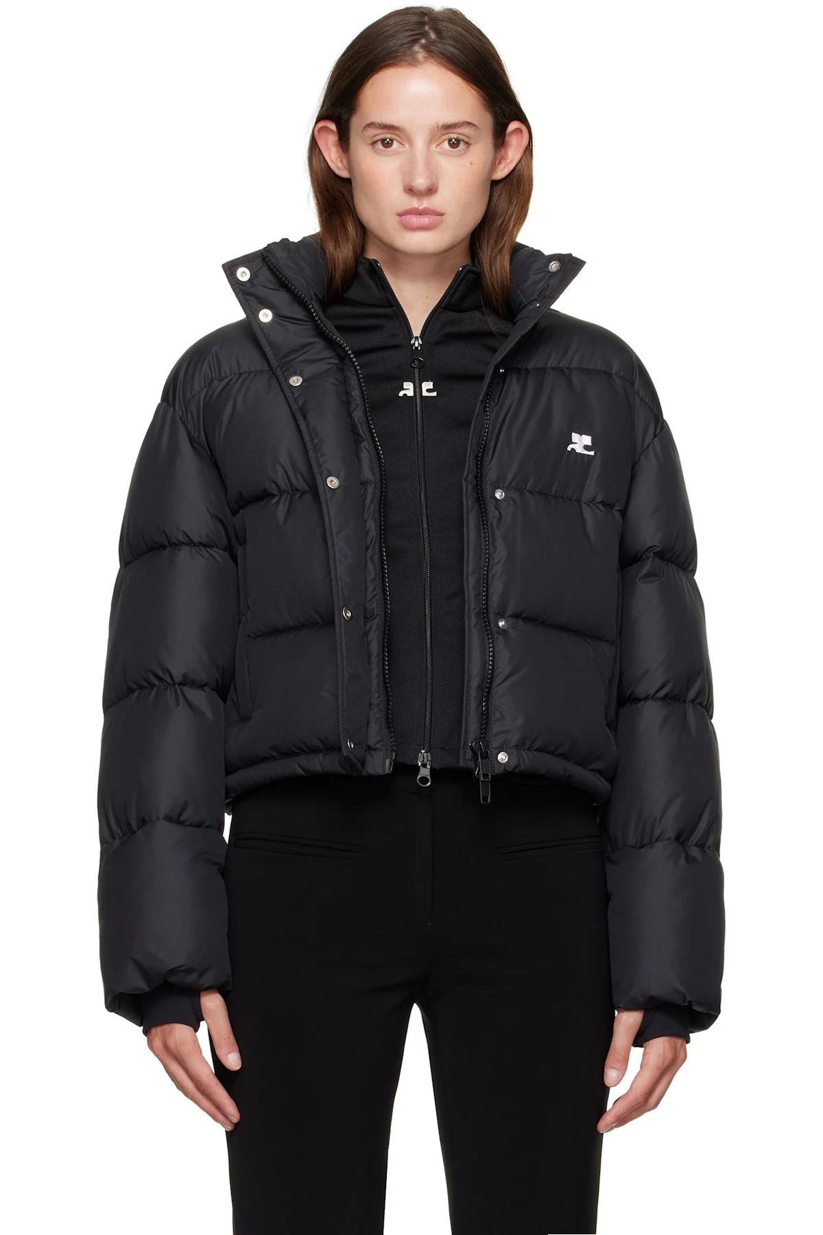 Black Cropped Puffer Jacket
