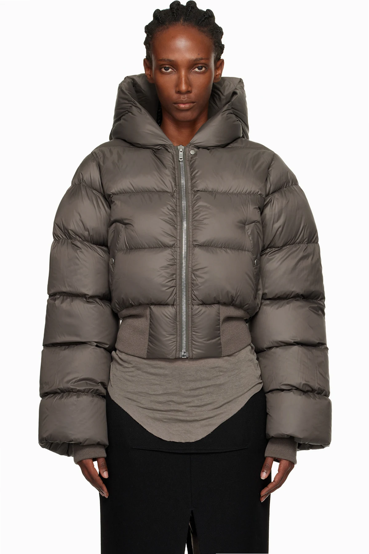 Gray Concordians Hooded Down Jacket