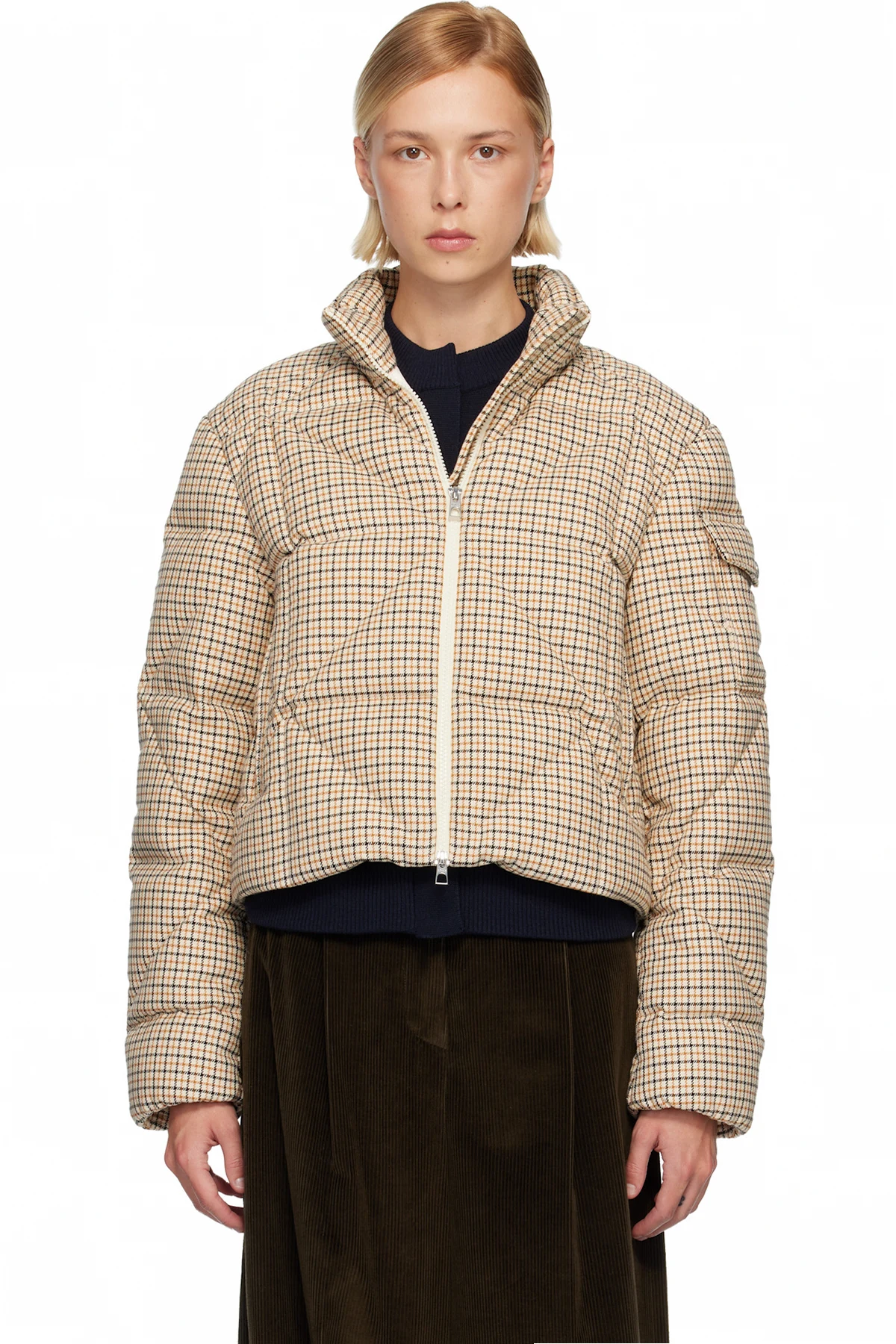 Off-White Keros Diamond-Quilted Wool Blend Short Down Jacket