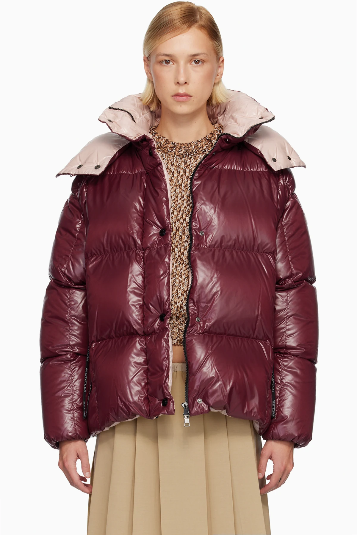 Pink Parana Hooded Short Down Jacket