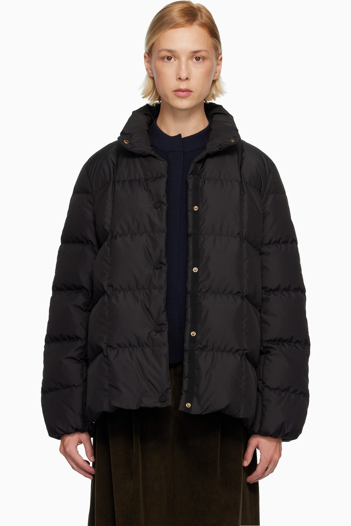 Black Cochevinne Square-Quilted Short Down Jacket