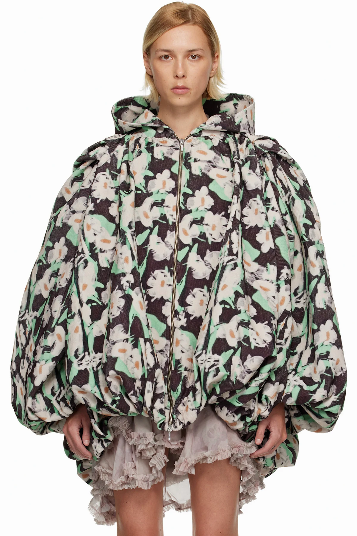 Black & Off-White Pillow Coat