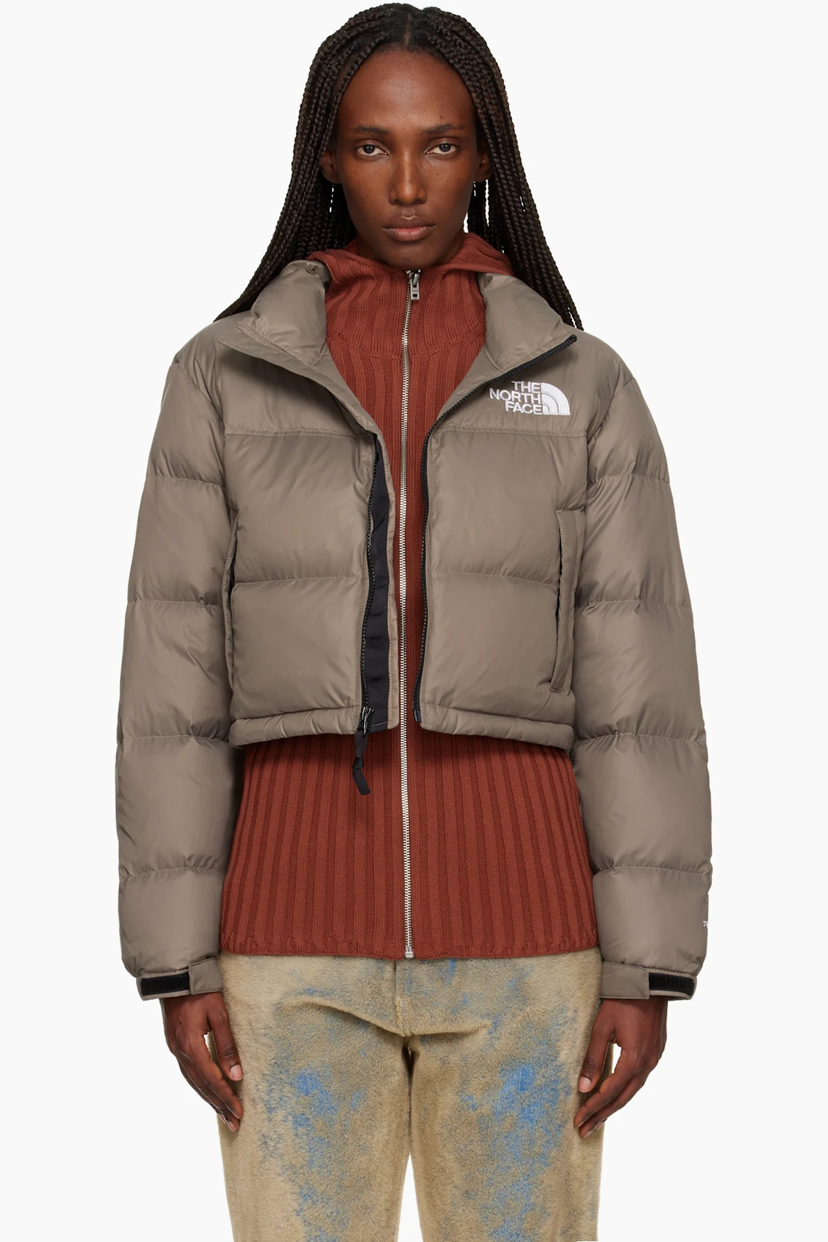 Taupe Nuptse Short Down Jacket
