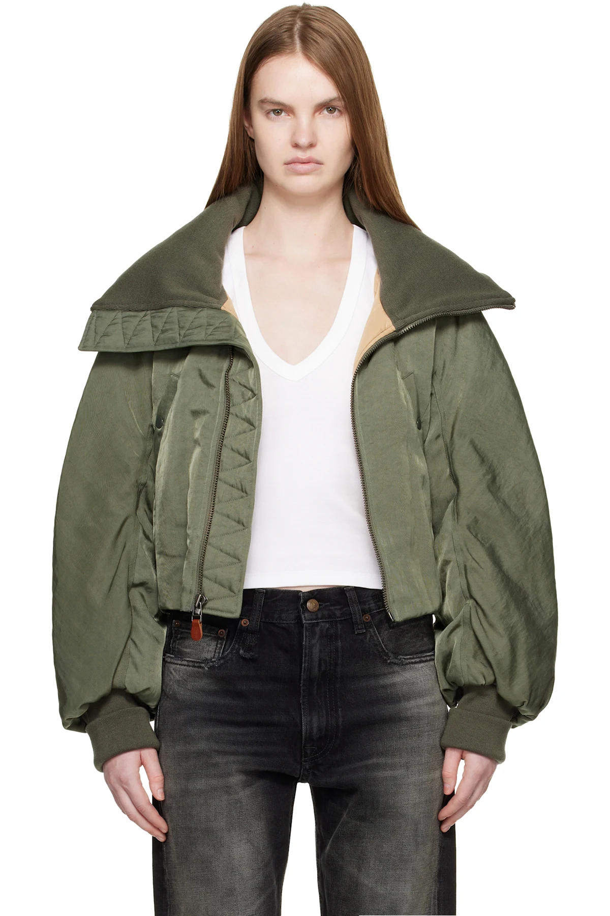 Khaki Oversized Padded Jacket
