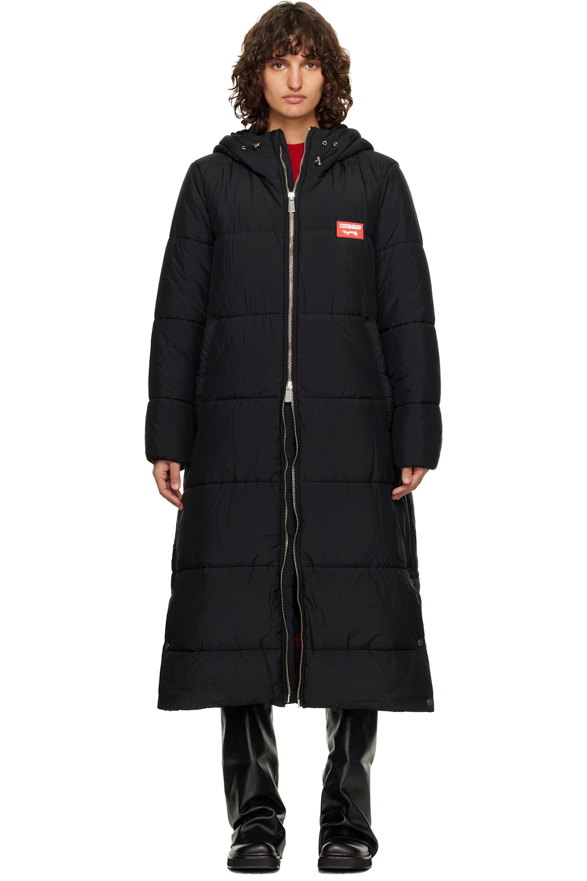 Black Long Bunny Puffer Coat