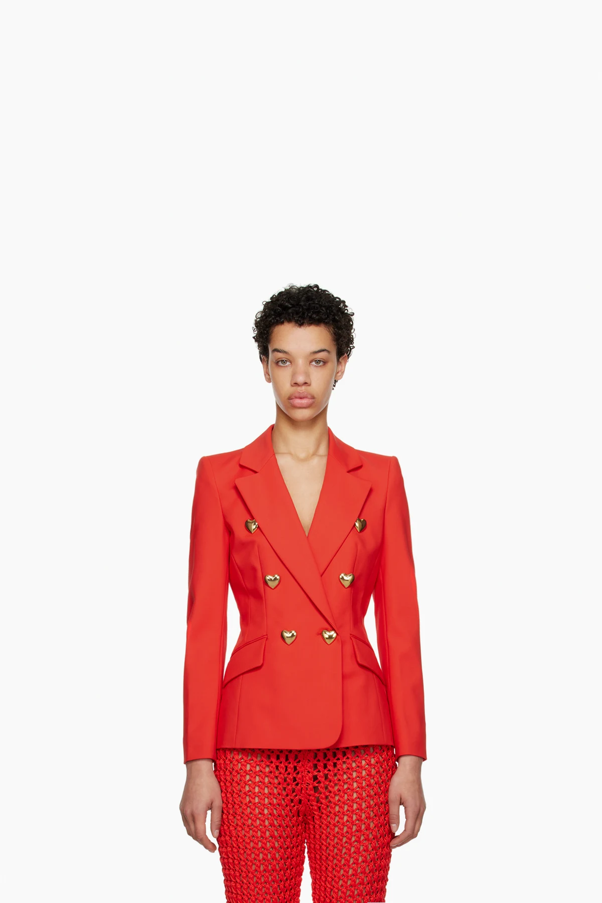 Red Heart Buttons Blazer
