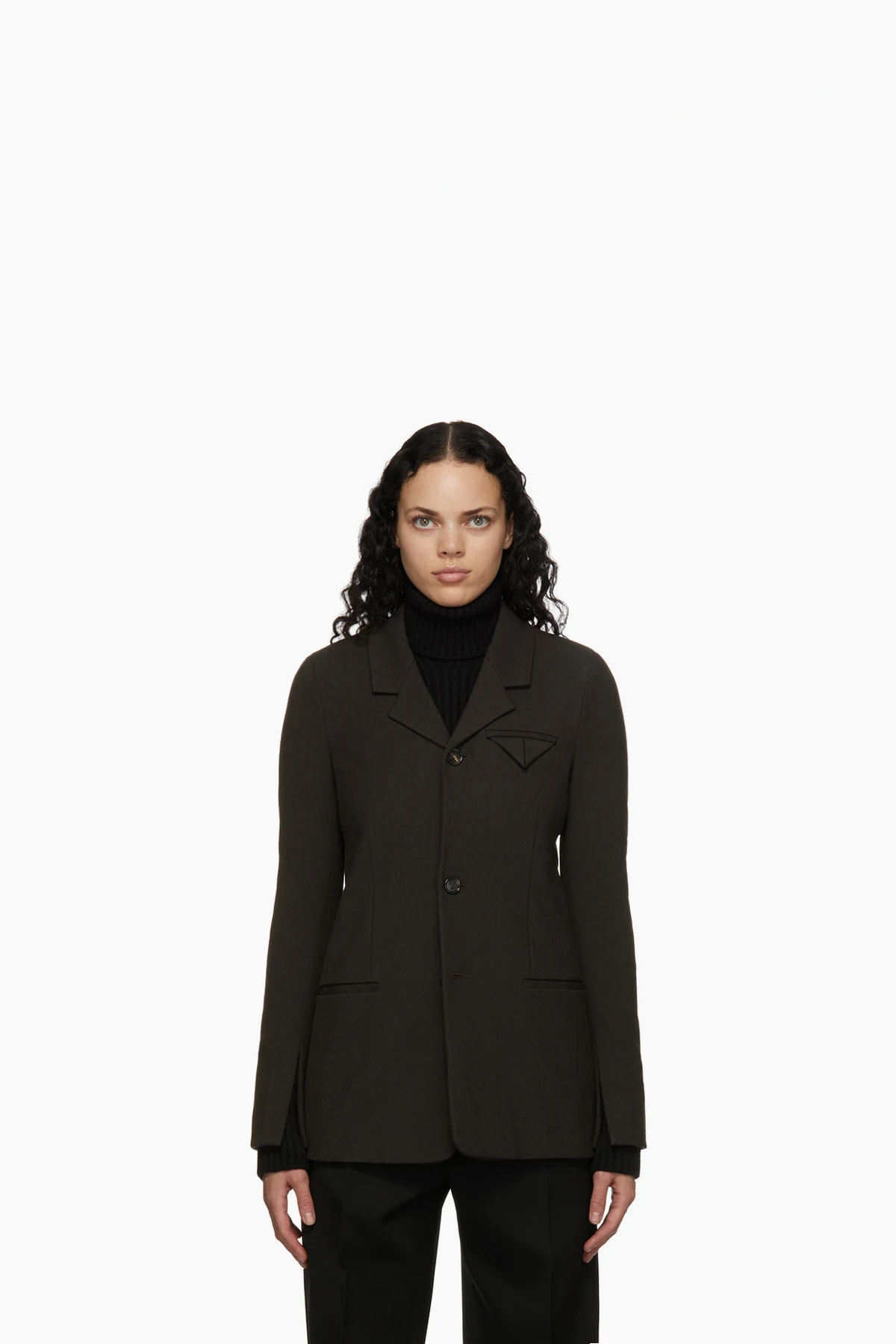 Brown Wool Twill Blazer