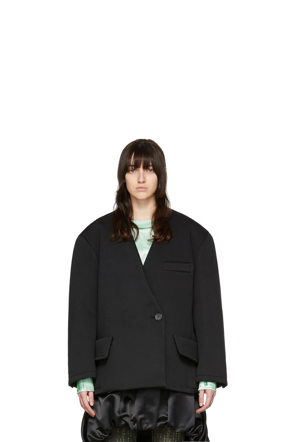 Black Polyester Blazer