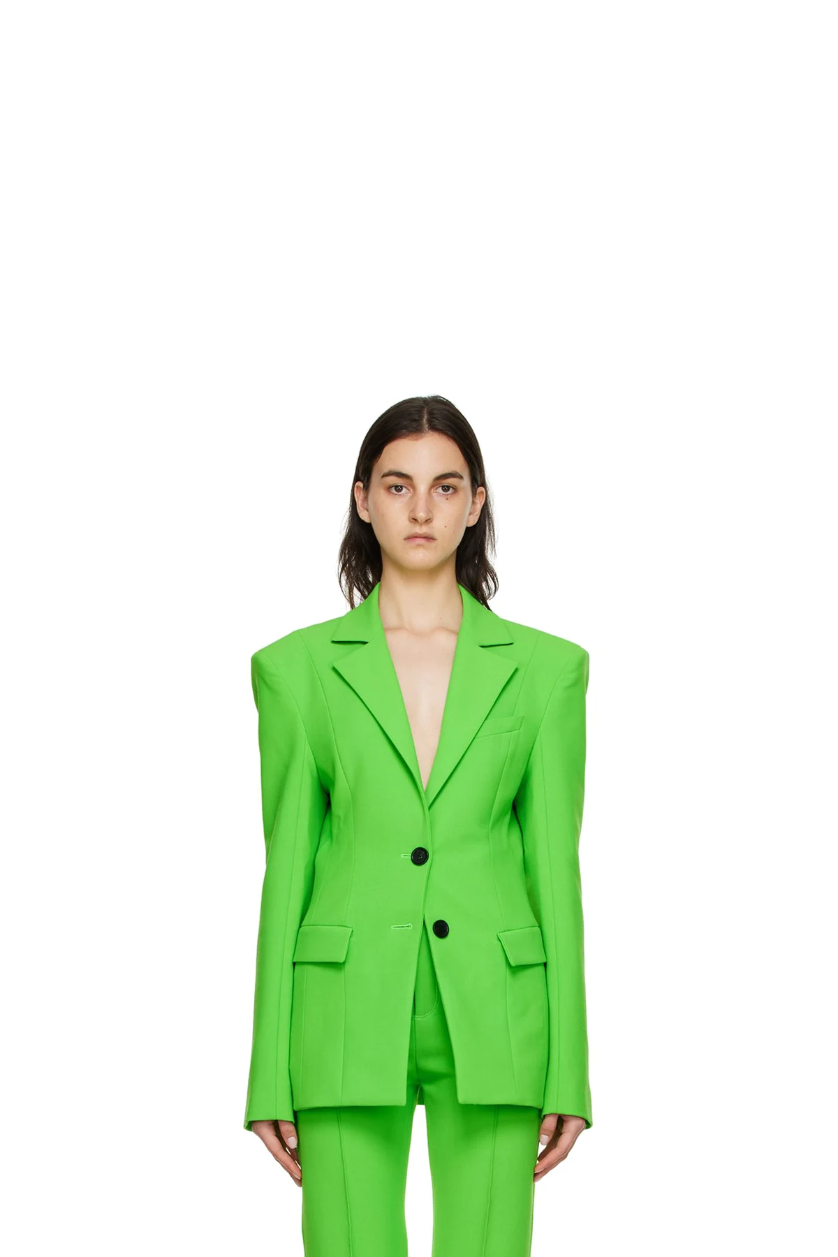 Green Polyester Blazer