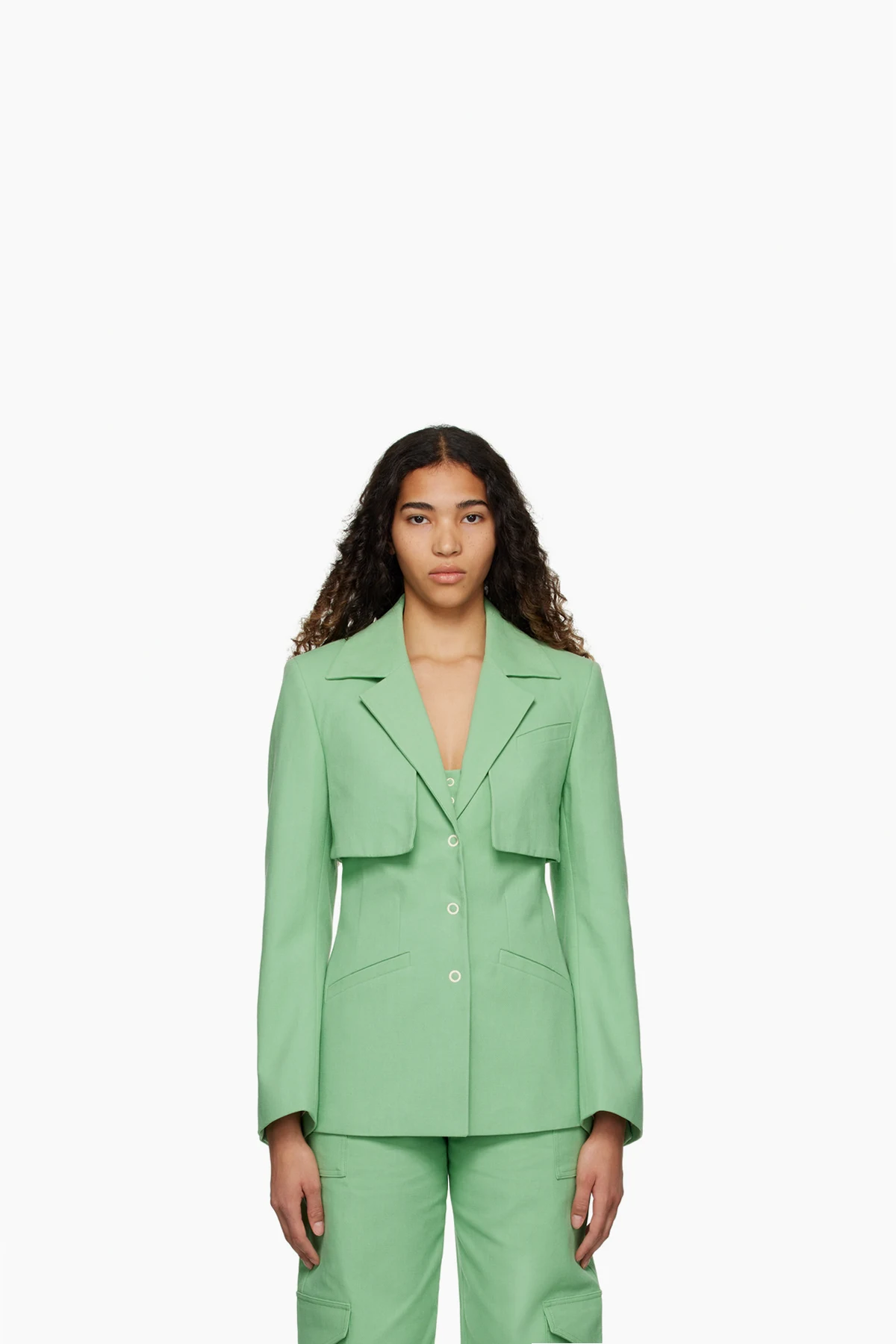 Green Storm Flap Blazer