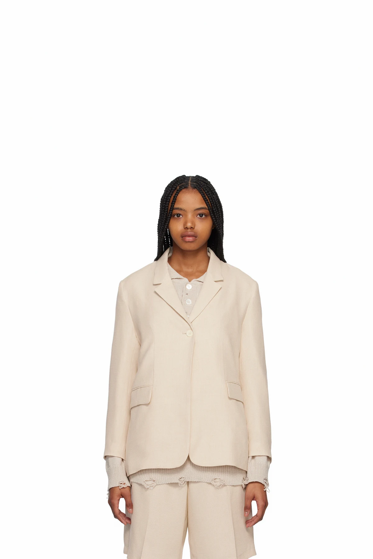 Beige Oversized Blazer