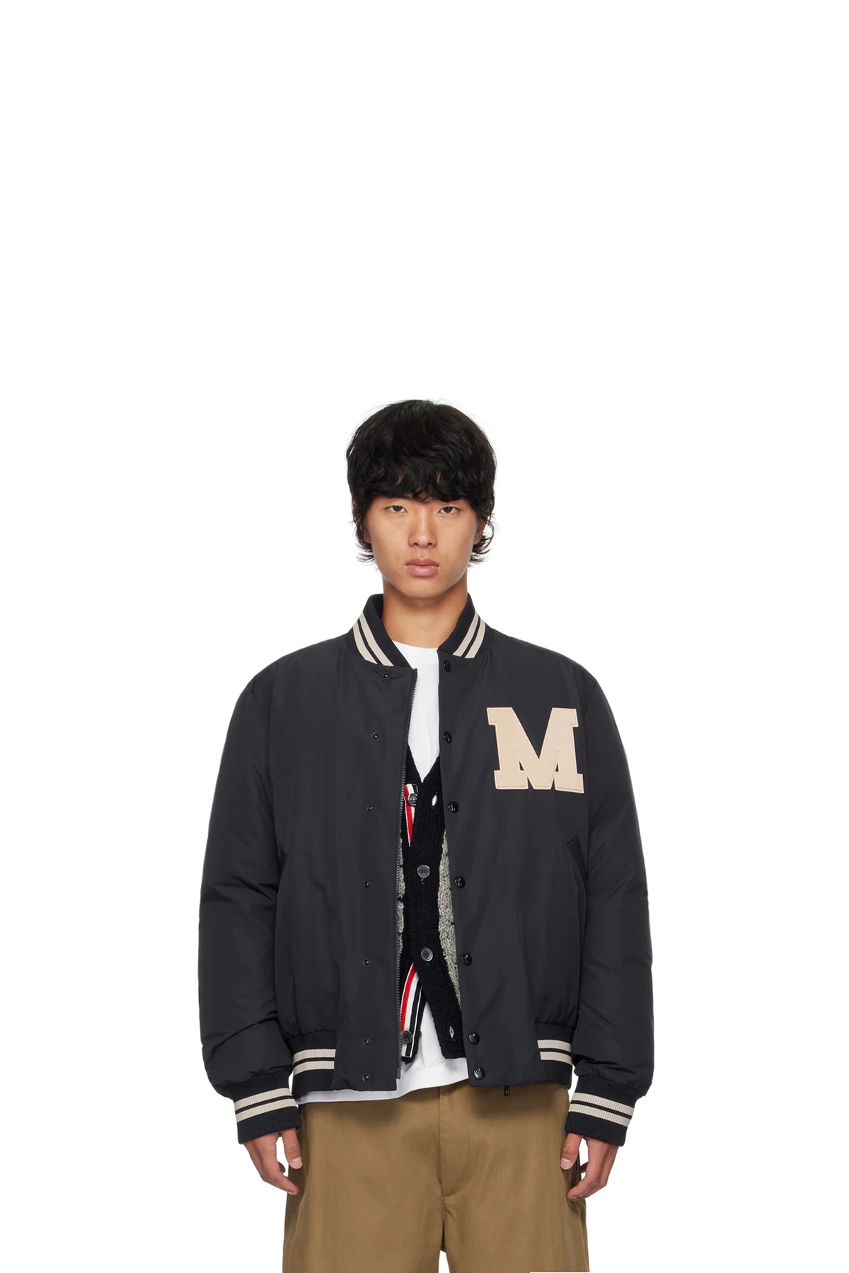 Navy Lateltin Down Bomber Jacket