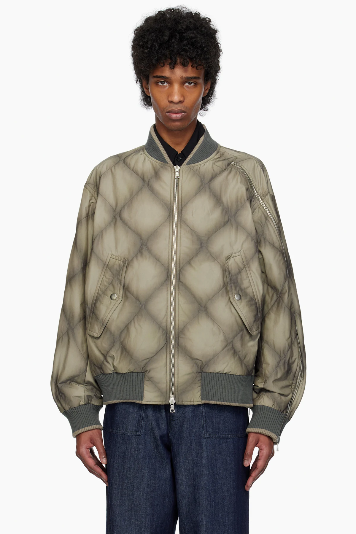 Gray Duck Canvas Bomber Jacket