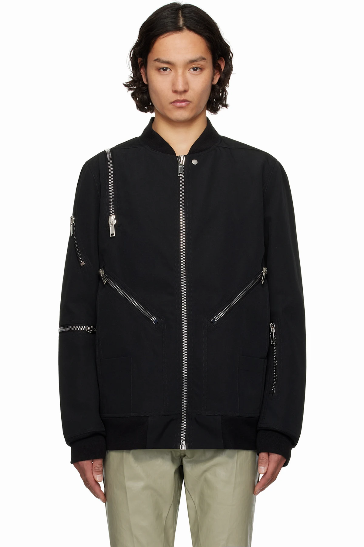 Black Hollywood Jumbo Headon Flight Jacket