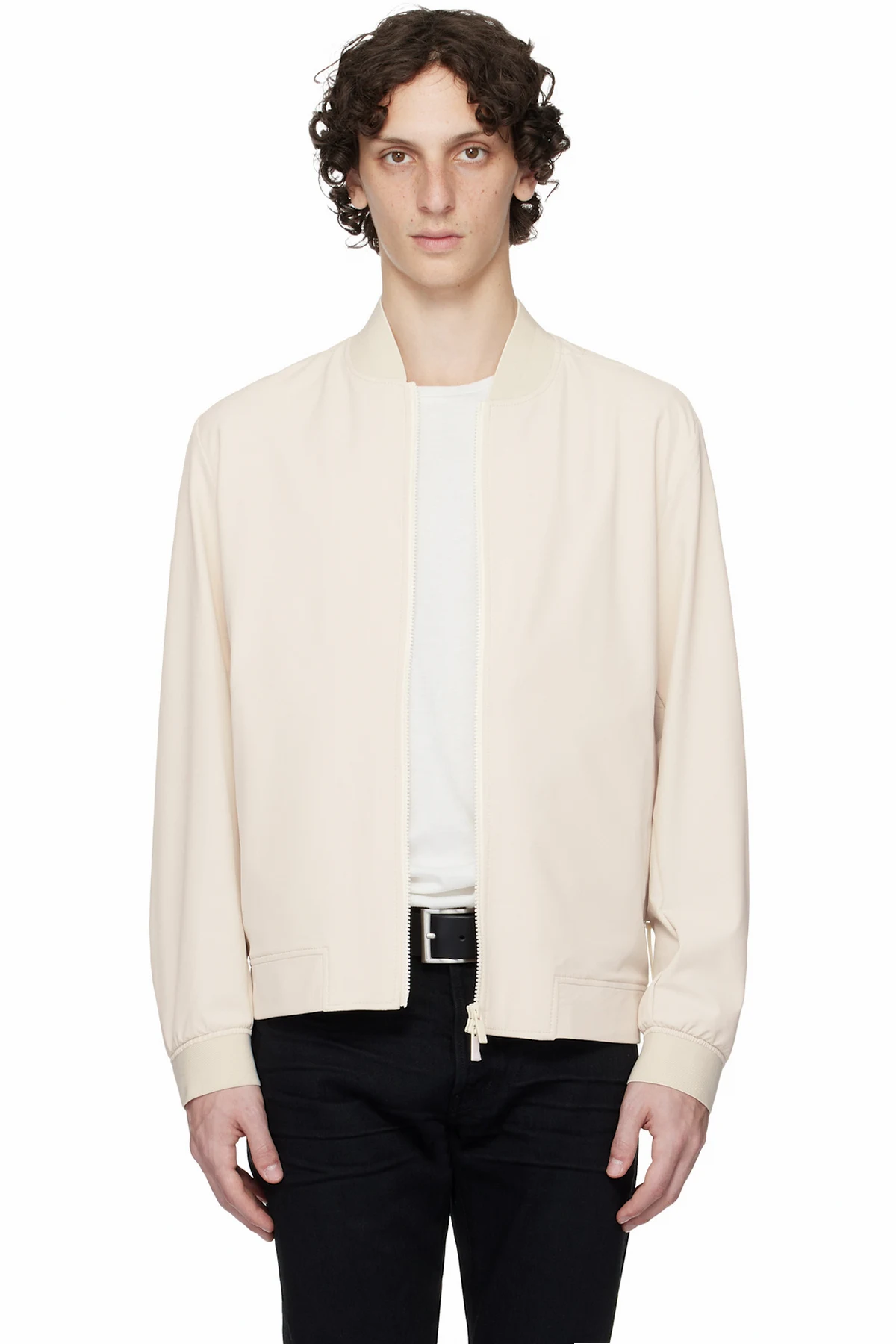 Off-White Water-Repellent Performance-Stretch Bomber Jacket