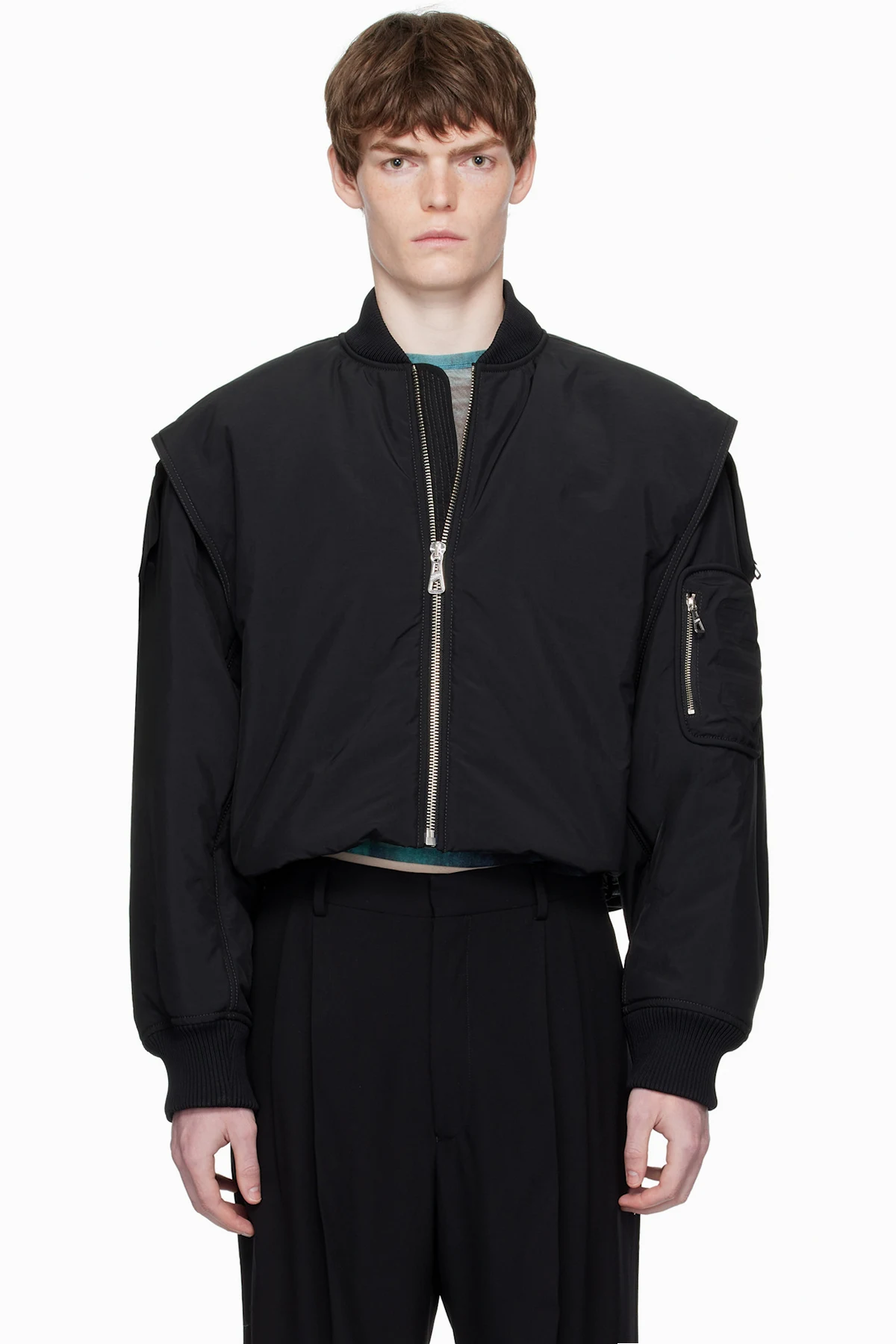 Black 'The Hooded' Bomber Jacket