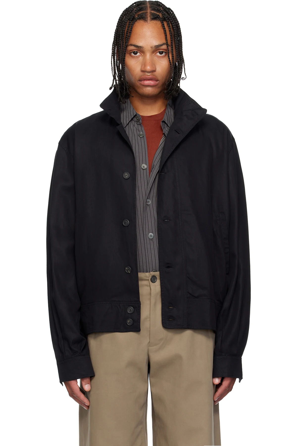 Black Mock Bomber Jacket