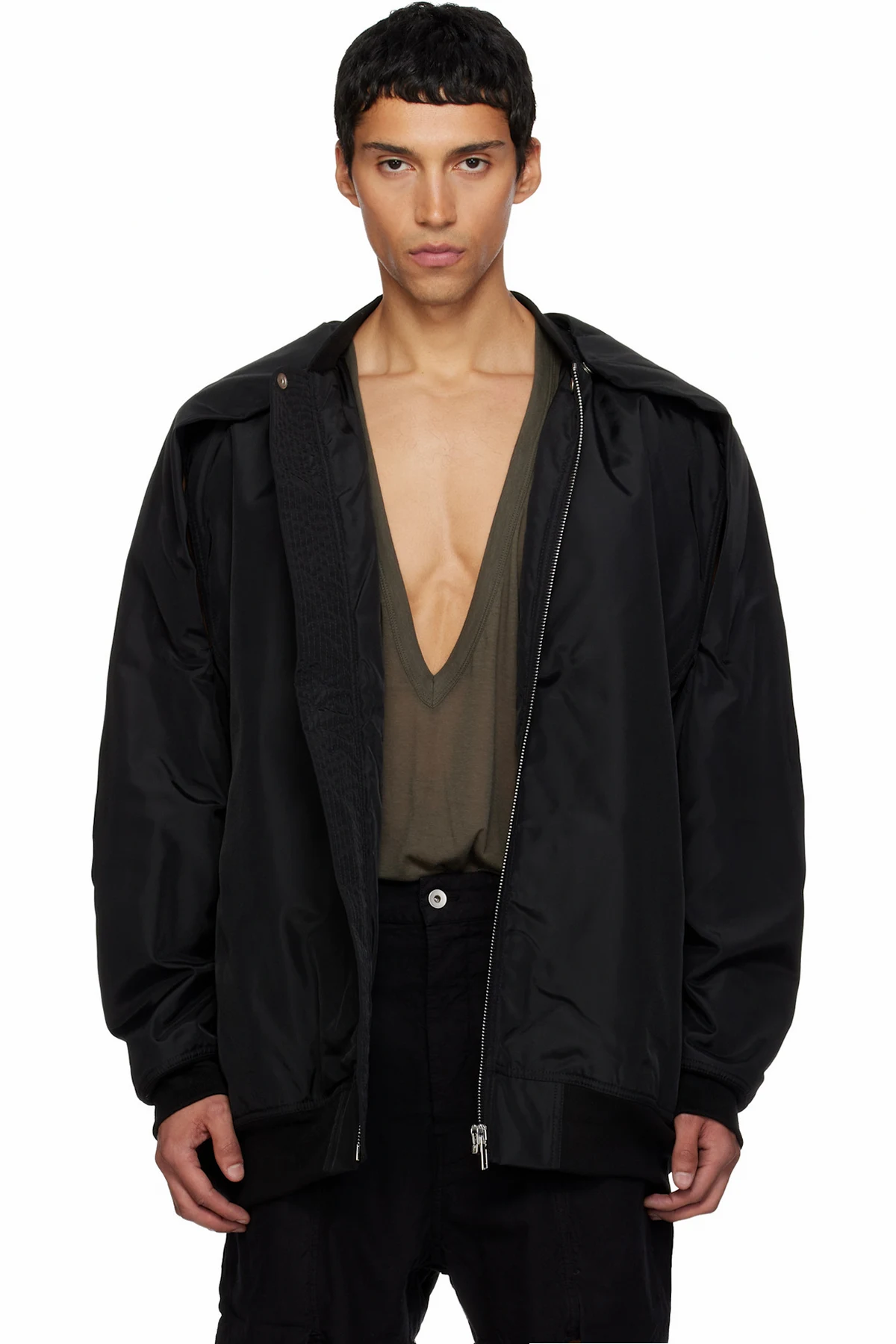 Black Concordians Convertible Jumbo Peter Flight Bomber Jacket