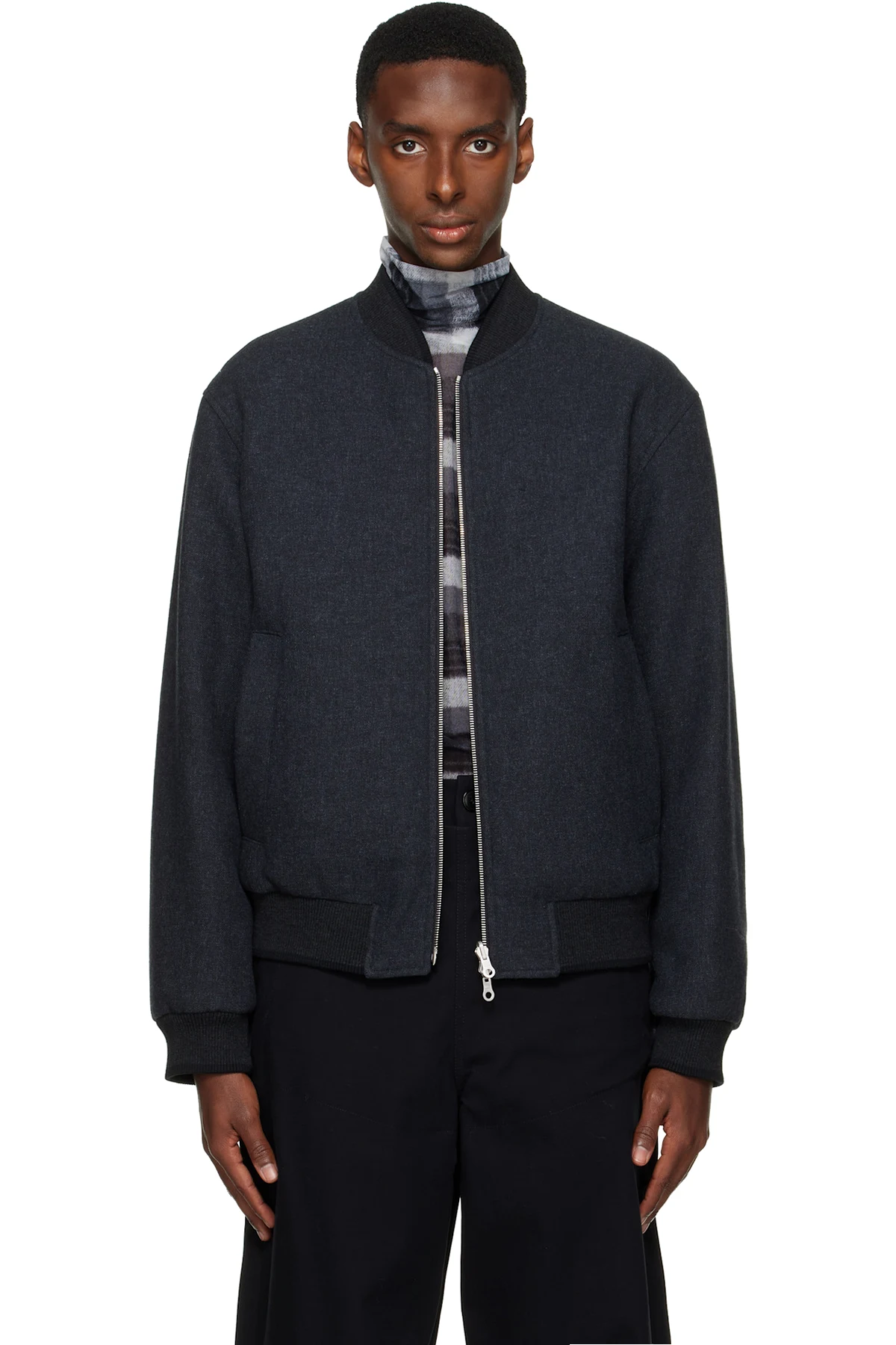 Gray Reversible Bomber Jacket