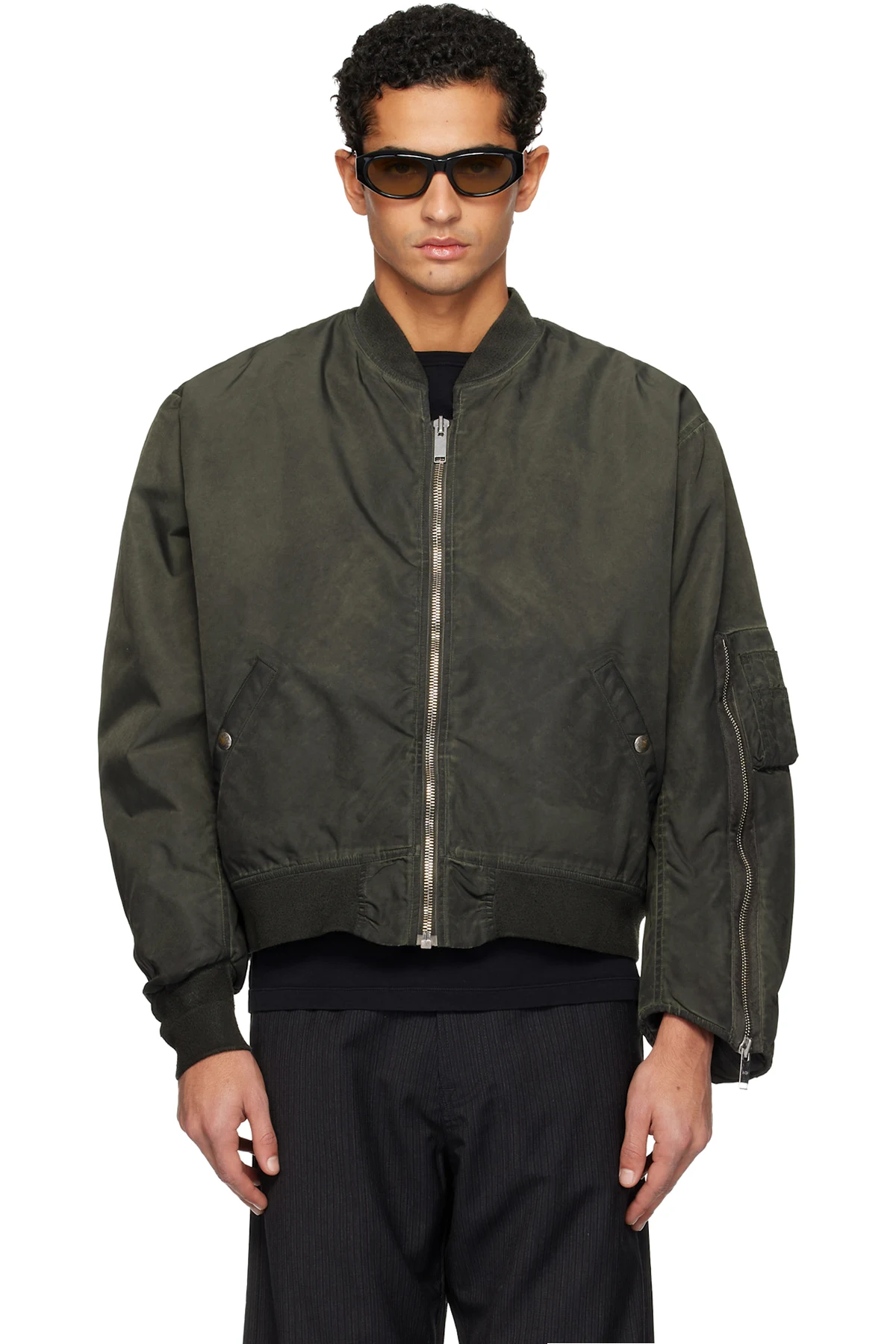 Black Military Bomber Jacket