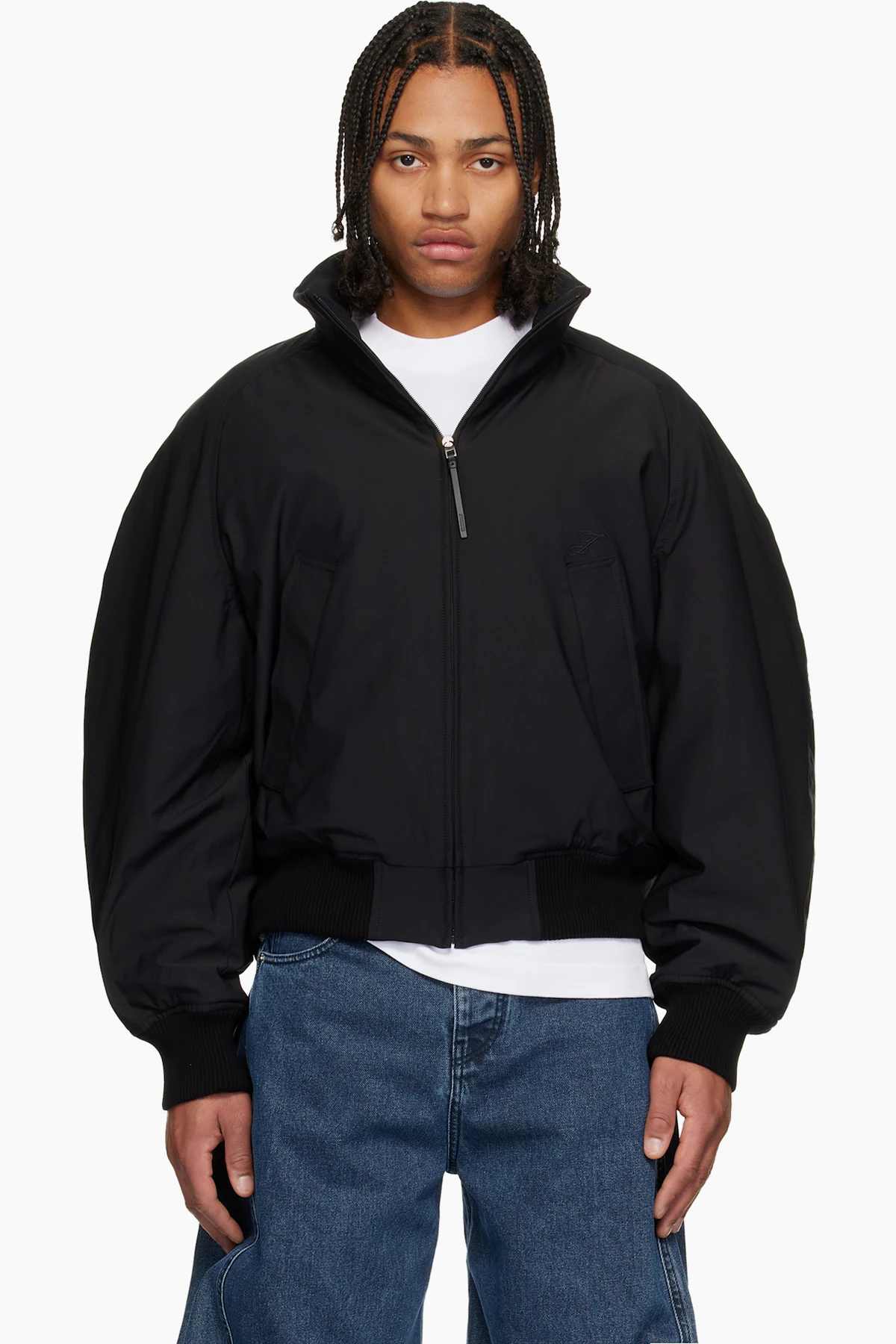 Black 'Le Bomber Aero' Bomber Jacket