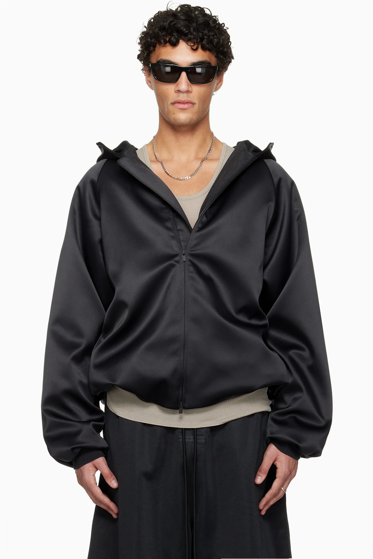 Black Holiday Hooded Bomber Jacket