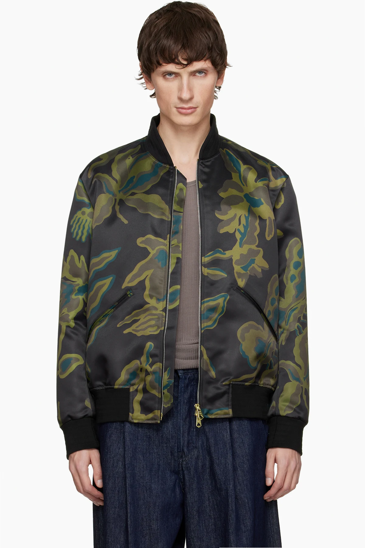 Brown Bohemia Print Bomber Jacket