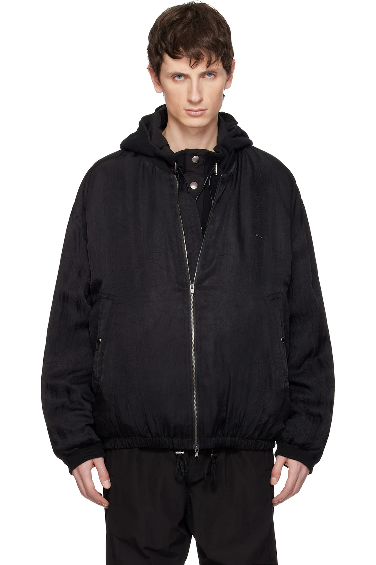 Black Wrinkled MA-1 Bomber Jacket