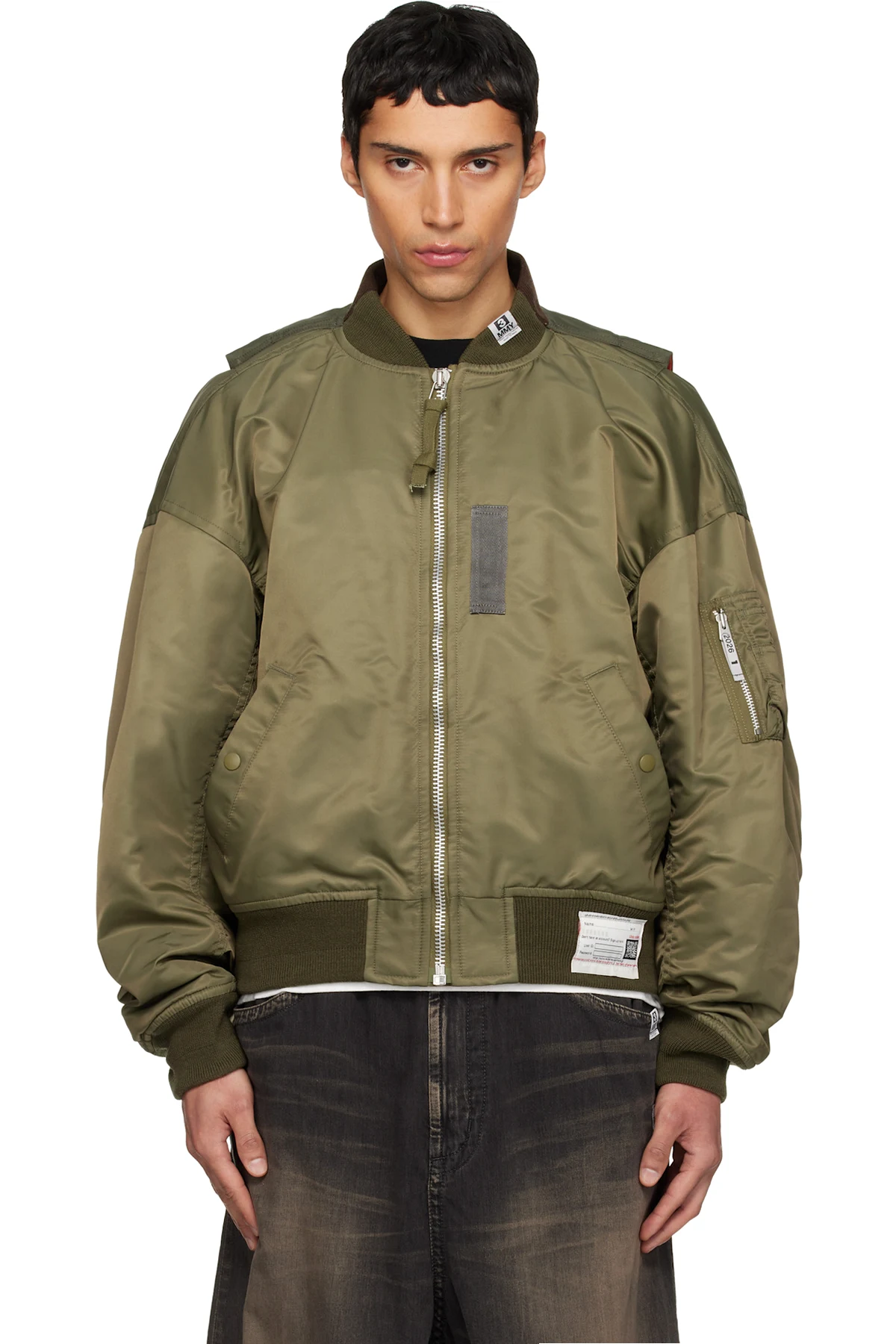 Khaki Vest Combined Flight Bomber Jacket