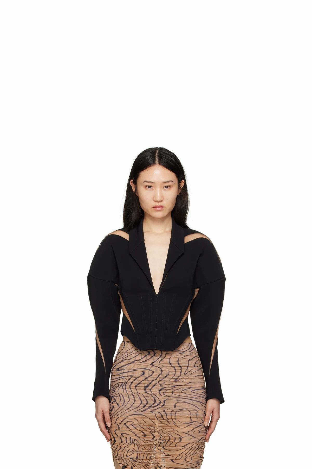 Black Spiral Illusion Blazer