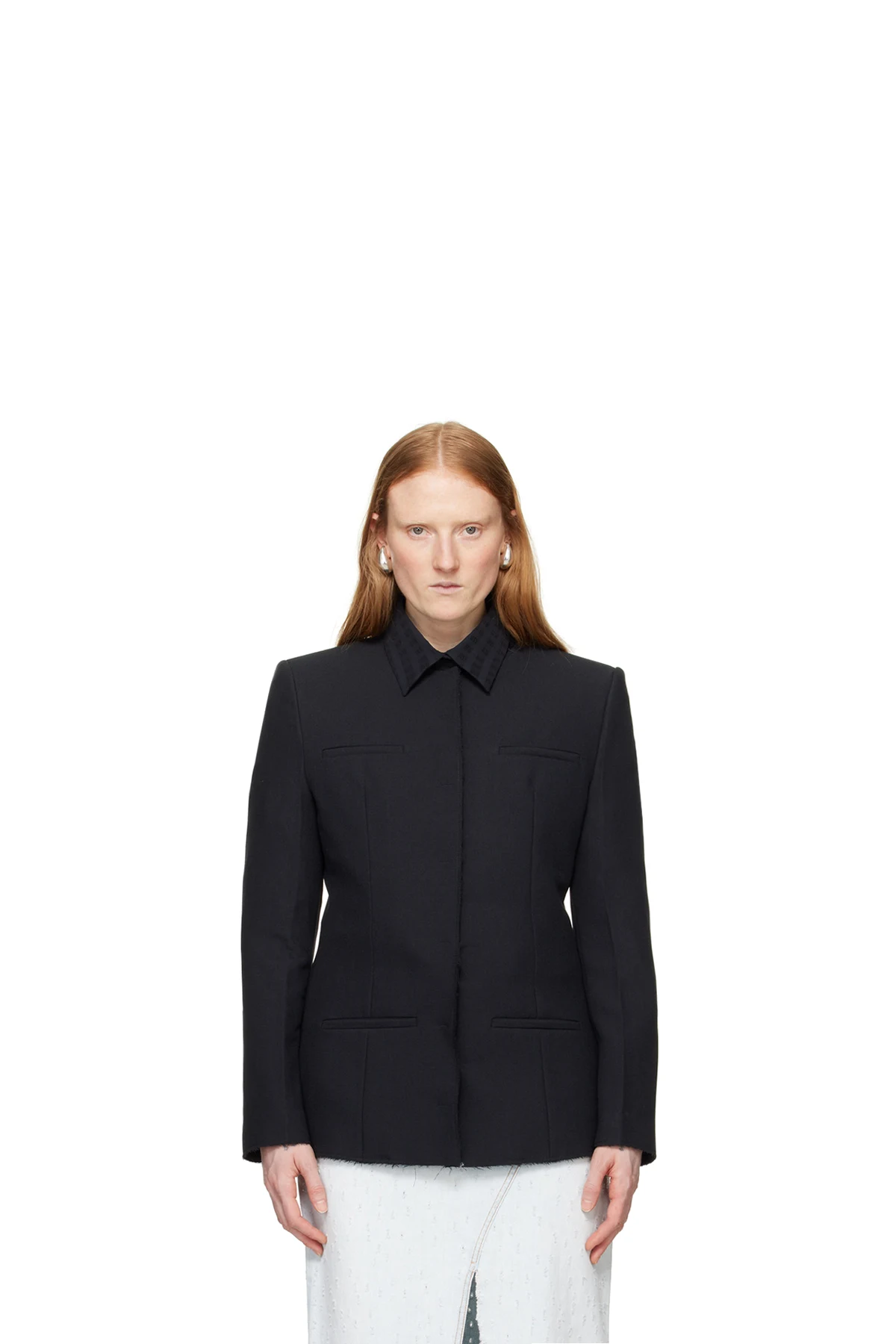 Black Raw Edge Blazer