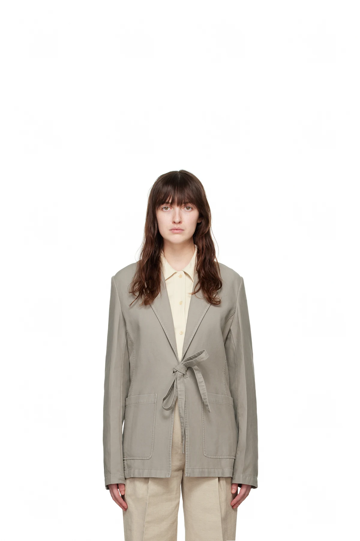 Gray Garment-Dyed Blazer