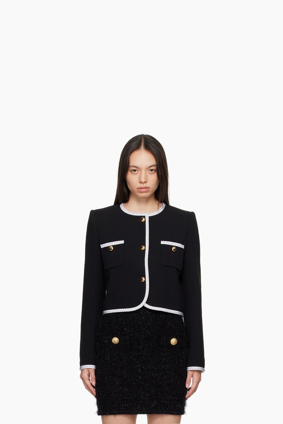 Black Gold Heart Buttons Jacket