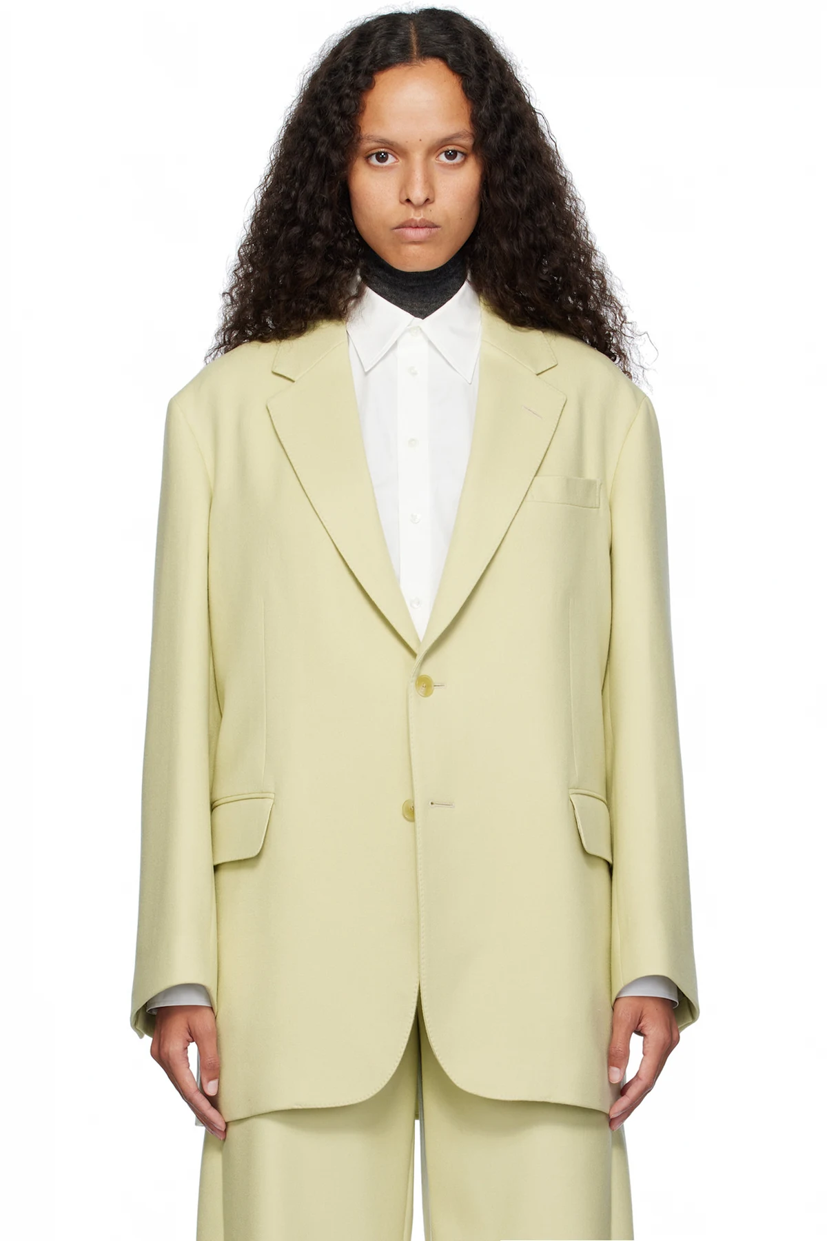 Yellow Light Melton Blazer