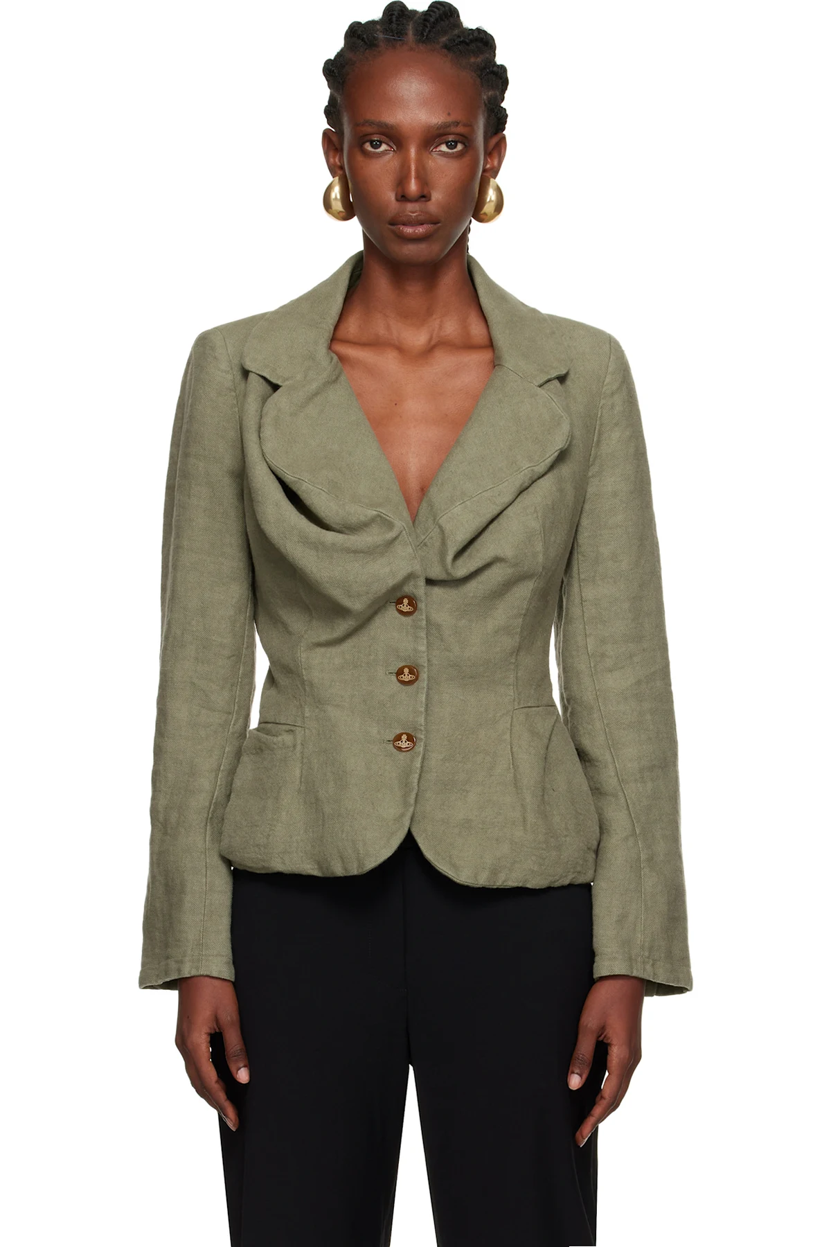 Khaki Drunken Blazer