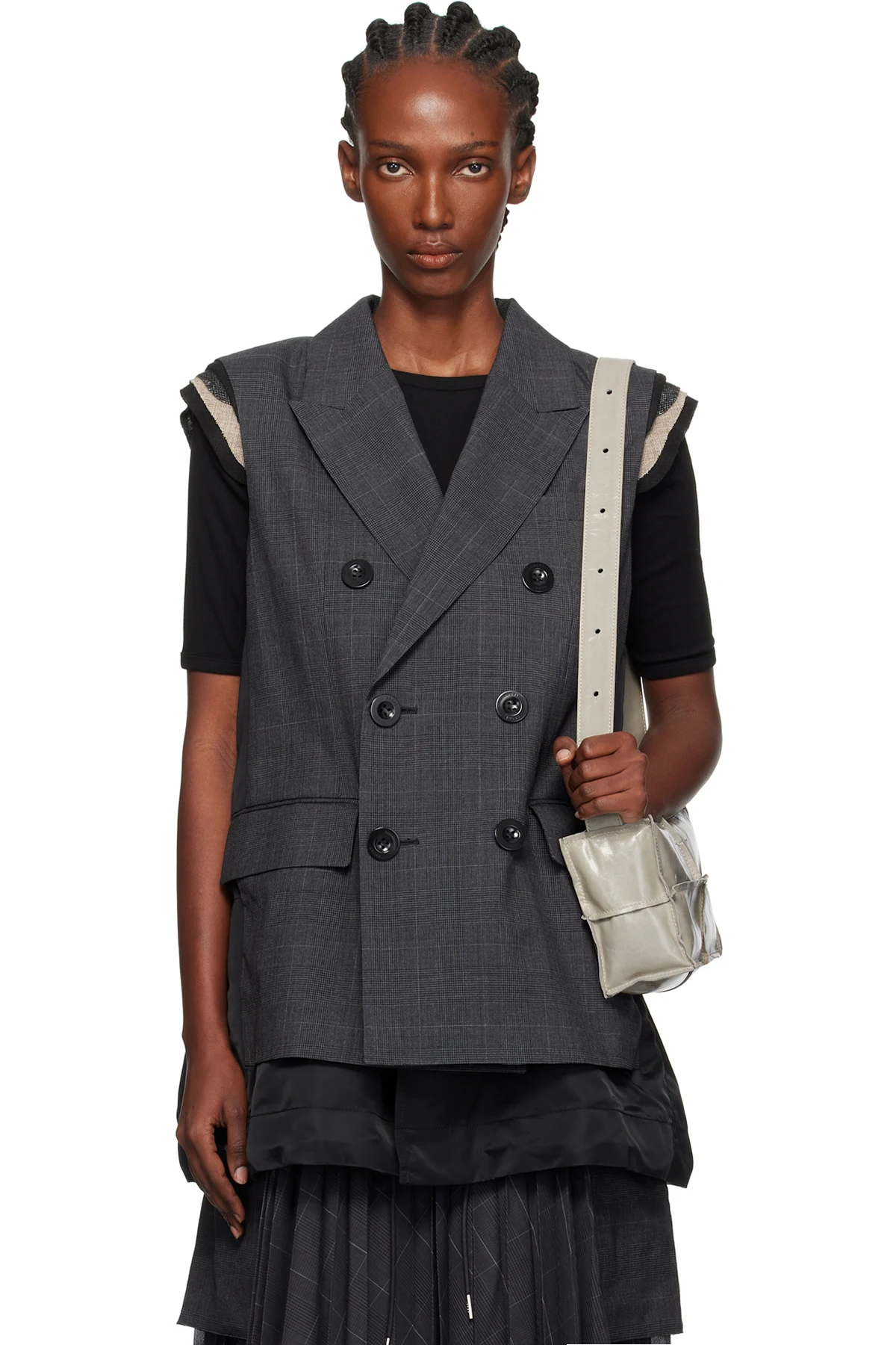 Gray Glen Check Vest