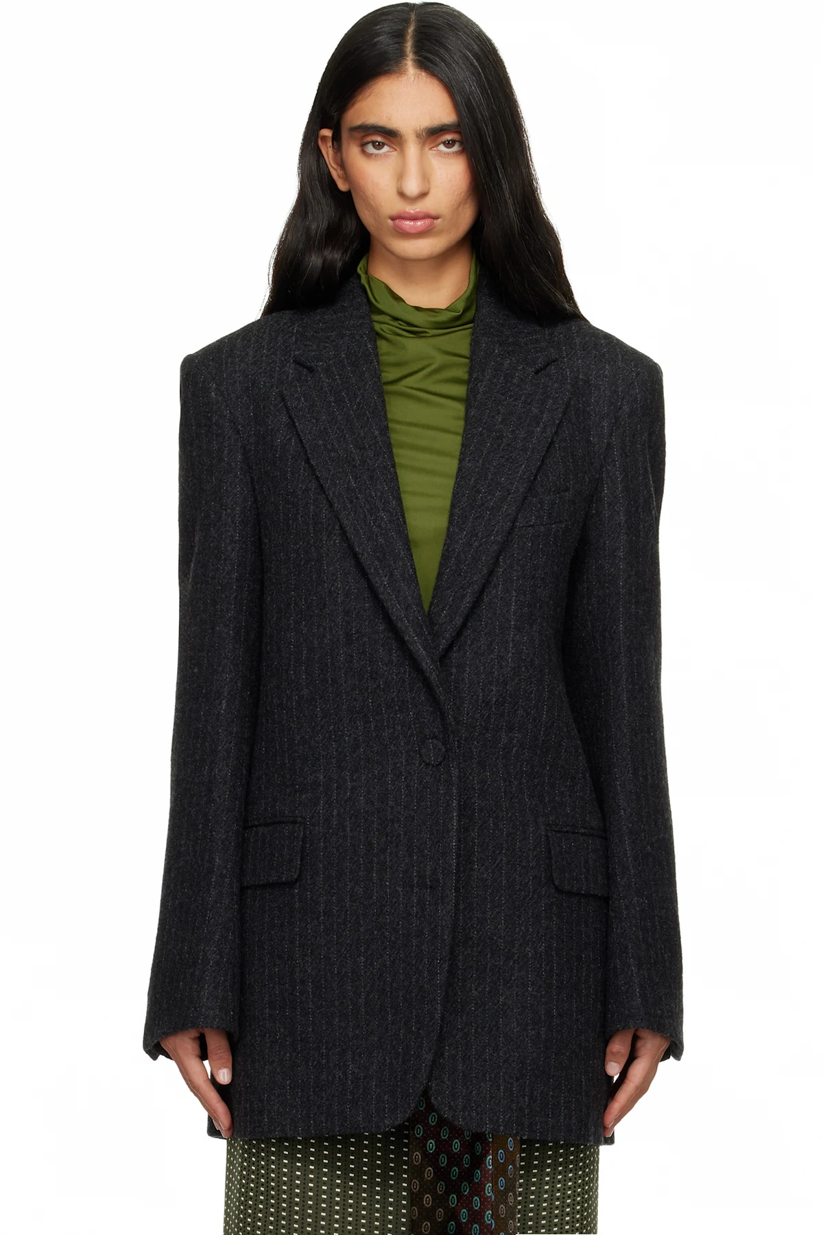 Gray Wool Melton Blazer