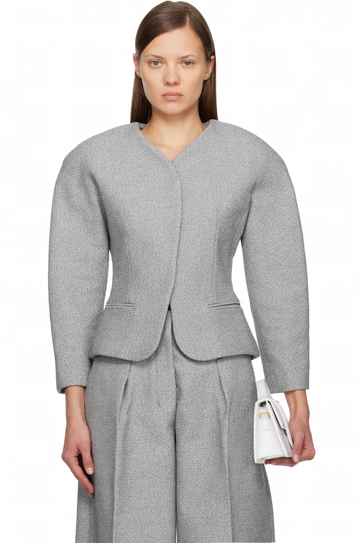 Gray 'The Mini Ovalo' Blazer
