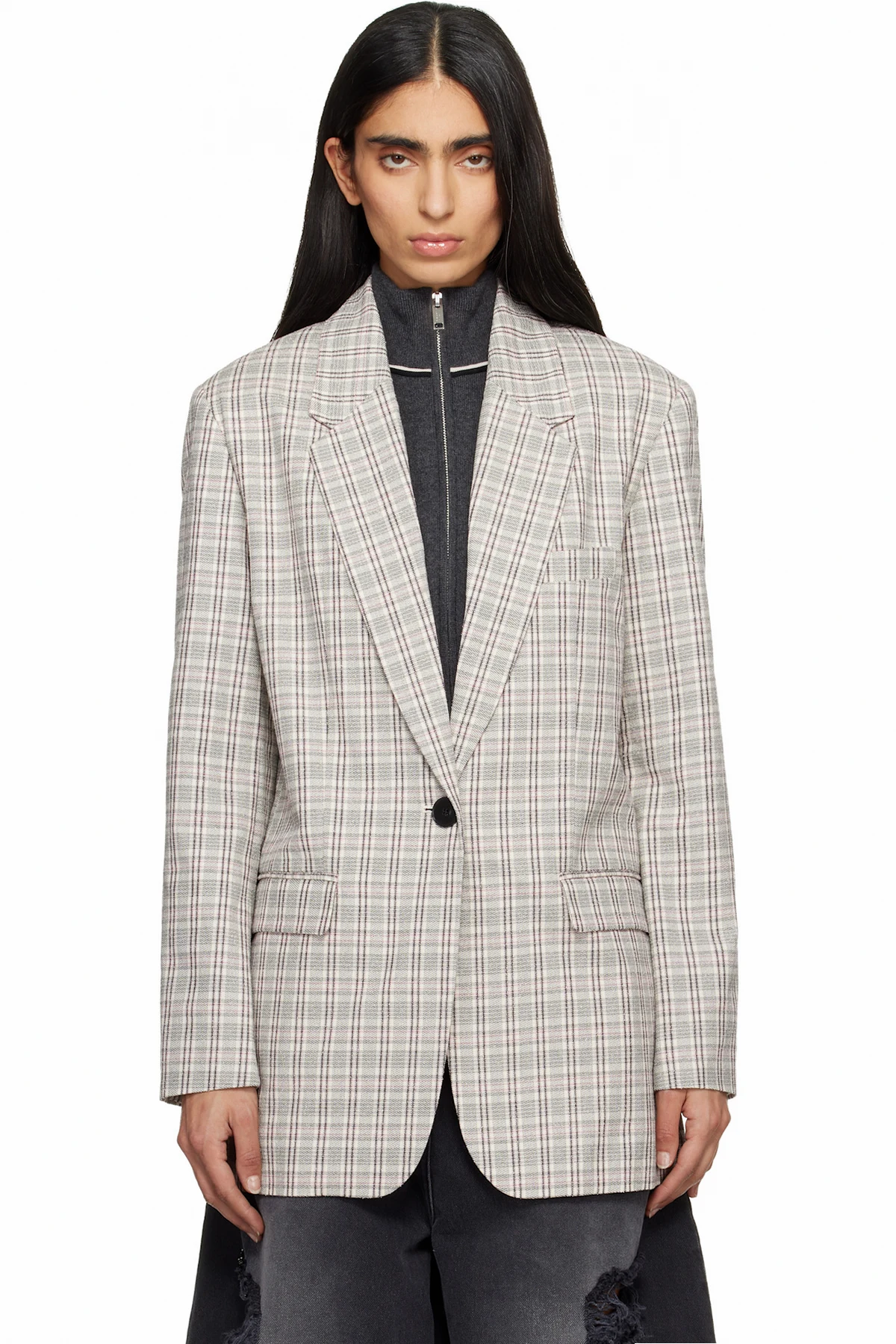 Off White & Pink Selda Blazer