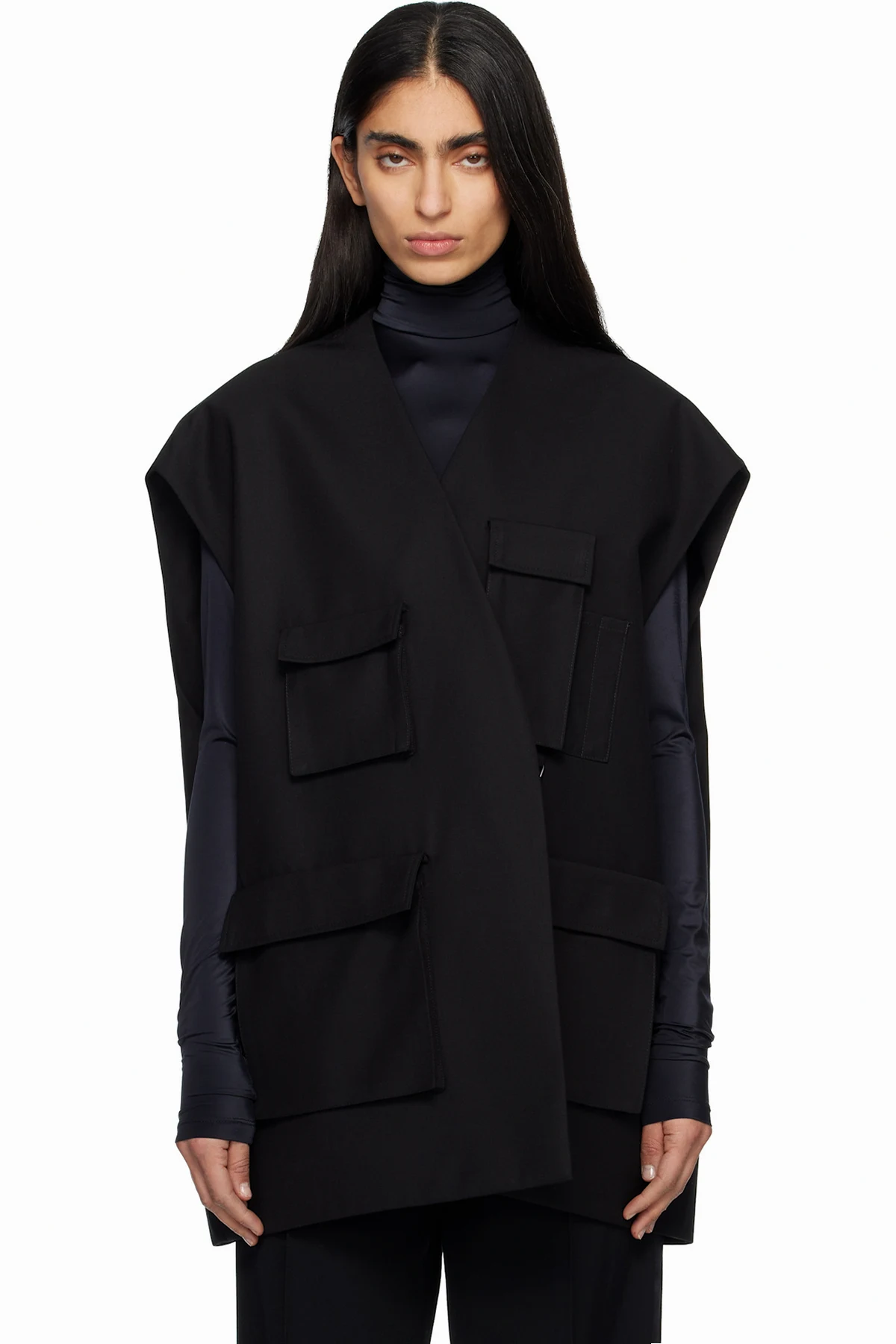 Black Utilitary Tailoring Vest